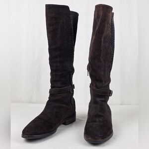 Fabianelli Italian Leather Knee High Heels Brown Boots Size 37 US 7